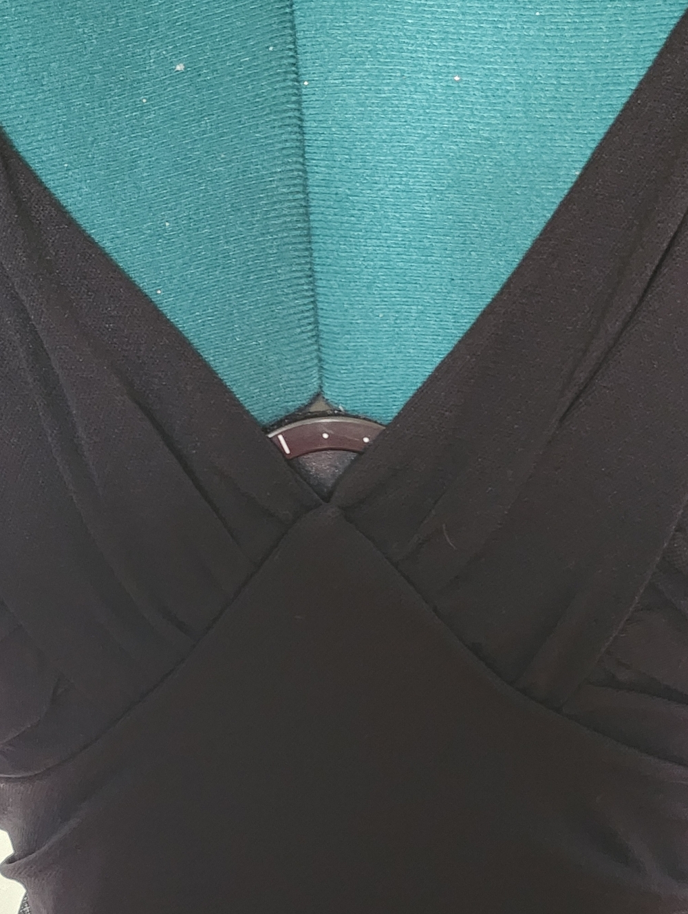 White House Black Market Black Surplice Ruched Tank - Picture 3 of 9